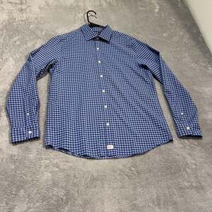 Vineyard Vines Performance Cooper Shirt Mens Medium Blue Check Slim Fit Casual